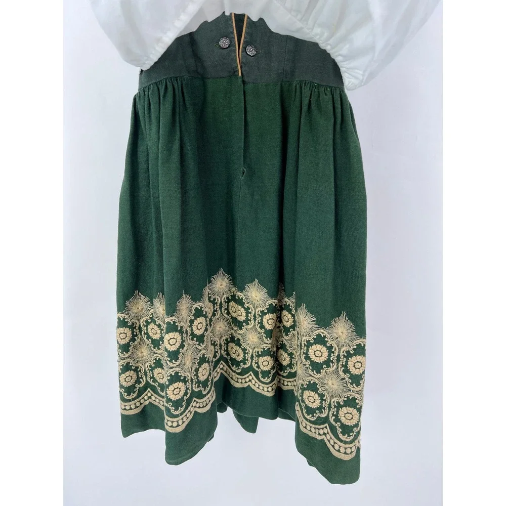 Vintage Linnartz Dirndl Dress Girls Embroidered Traditional Oktoberfest